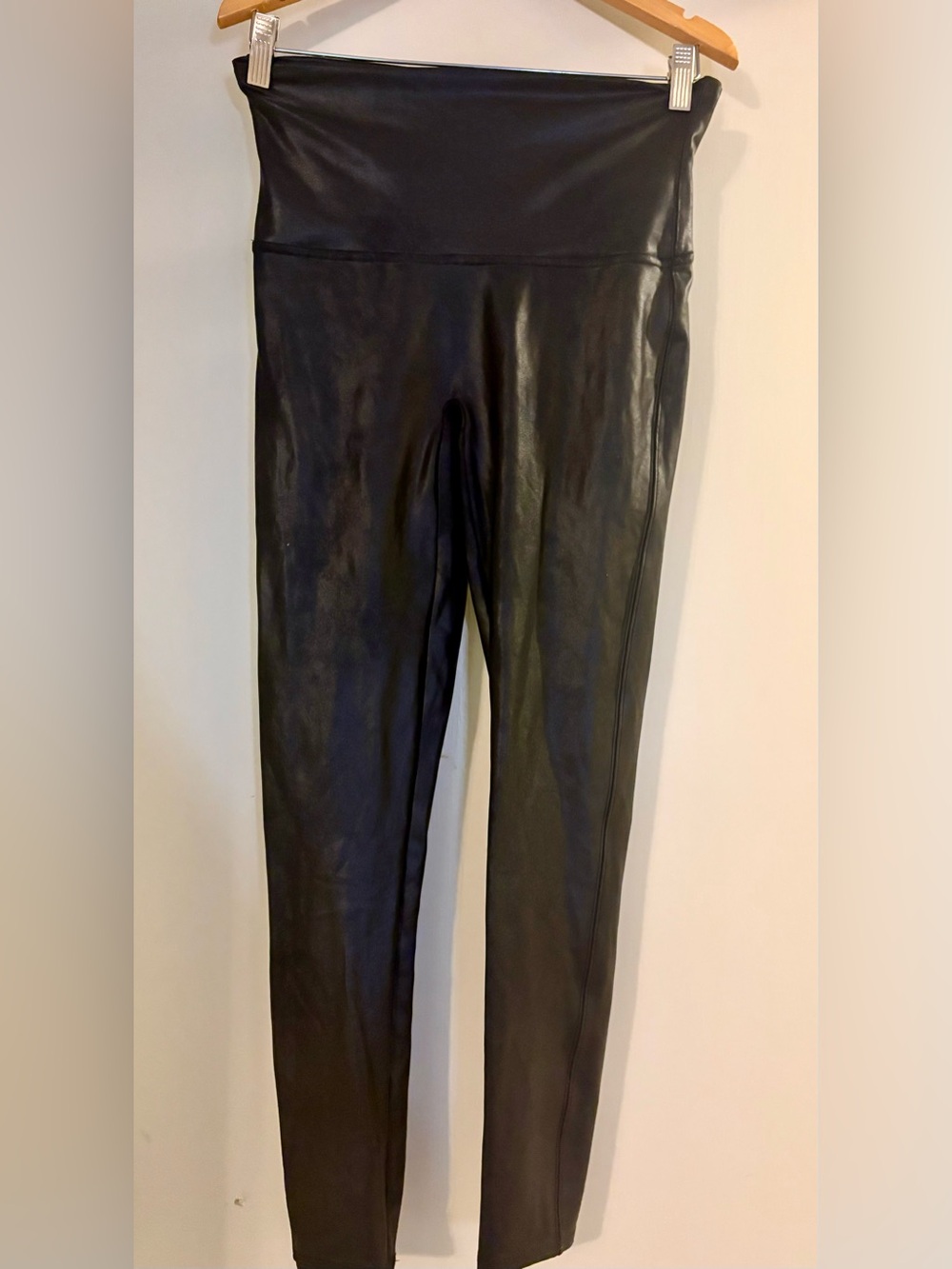 SPANX Black Faux Leather High-Rise Leggings